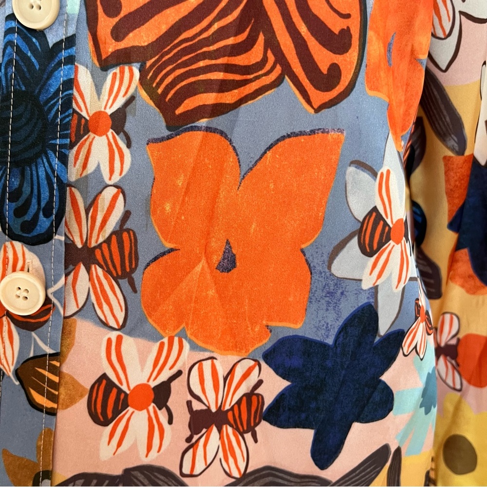 Acne Studios 34 Buse Floral Long-Sleeve Boyfriend Shirt - Picture 17 of 17